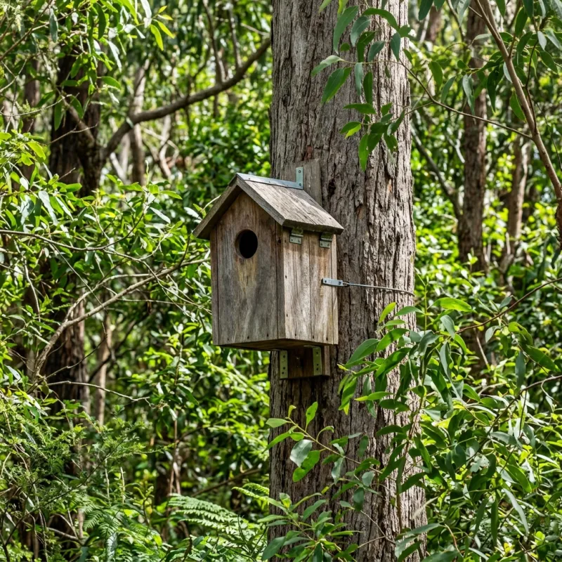 Animal nesting box installed as a humane alternative to a Fountain Gate roof cavity