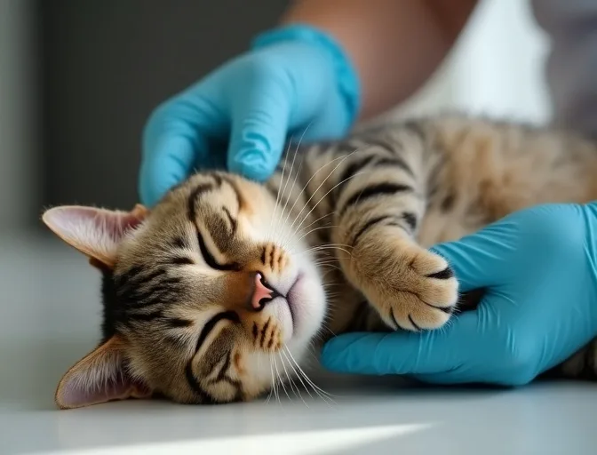 Specialist carefully handling a deceased cat with dignity in Fountain Gate